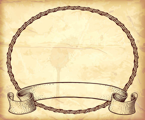 Gravure art frame with ribbon