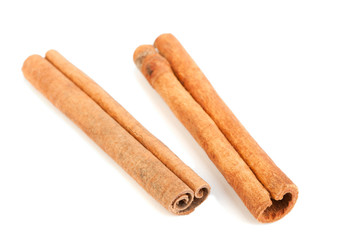 Cinnamon on a white background