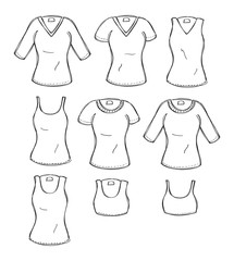 clothes template in doodle style