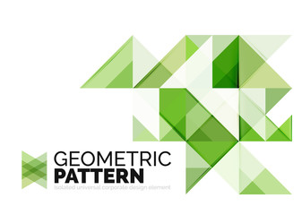 Fototapeta premium Geometric triangle mosaic pattern element isolated on white