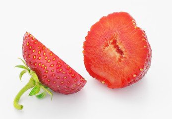 Ripe strawberry cutted in half
