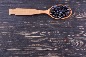 Blueberry in the spoon