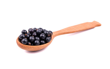 Black currants in spoon