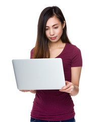Fototapeta premium Woman use of the laptop computer