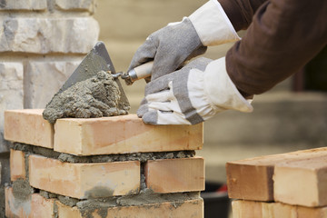 Bricklaying brick wall