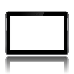 Realistic tablet pc computer with white screen on white background vector