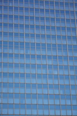 Glass facade of modern office building