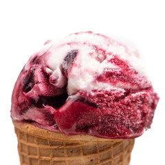 Red fruits saucy ice cream