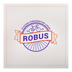 Line Art Badge or Logo in Vintage Colors