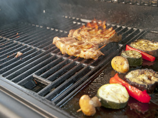 grilling meat & vegetables