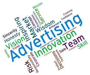 Wordcloud Advertising Means Promote Marketing And Market