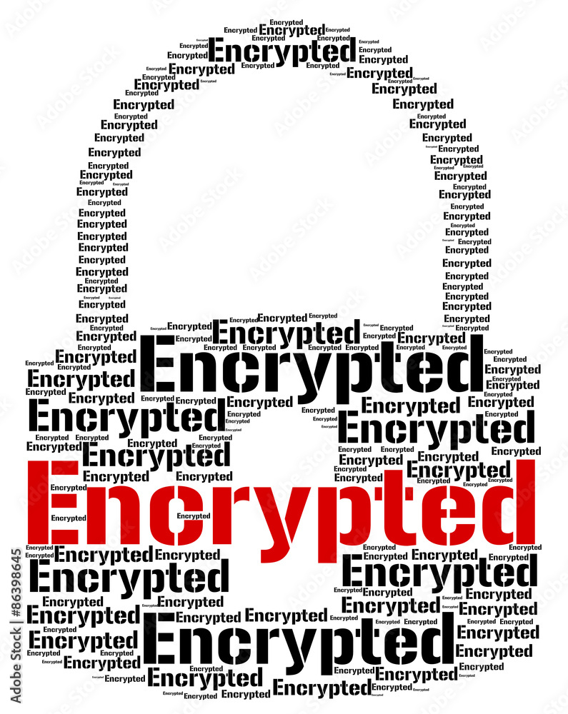Poster encrypted word means code security and words