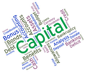 Capital Word Represents Resources Prosper And Riches