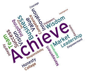 Achieve Words Represents Successful Resolution And Victory