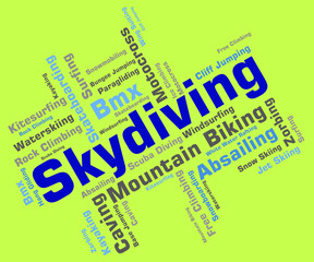 Skydiving Word Means Free Falling And Parachutes