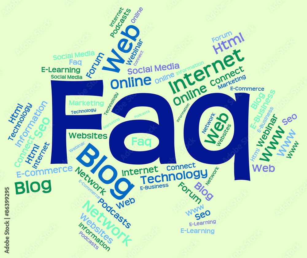Poster faq word indicates frequently asked questions and answer