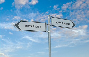 Road sign to durability and low price