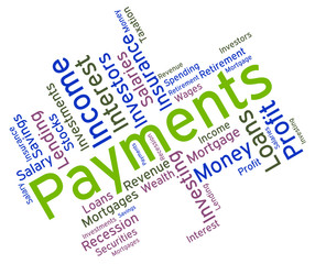 Payments Word Indicates Words Remittance And Subscription