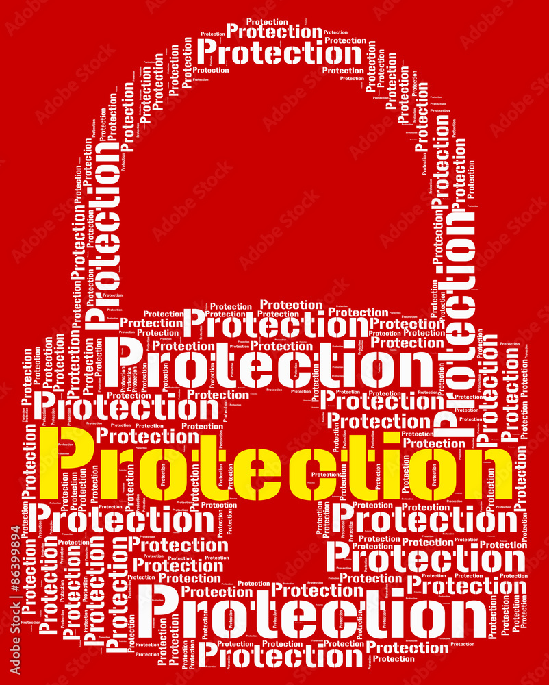 Aufkleber protection lock shows security encryption and password