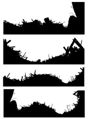 Naklejka premium silhouette set of a demolition site industrial skyline
