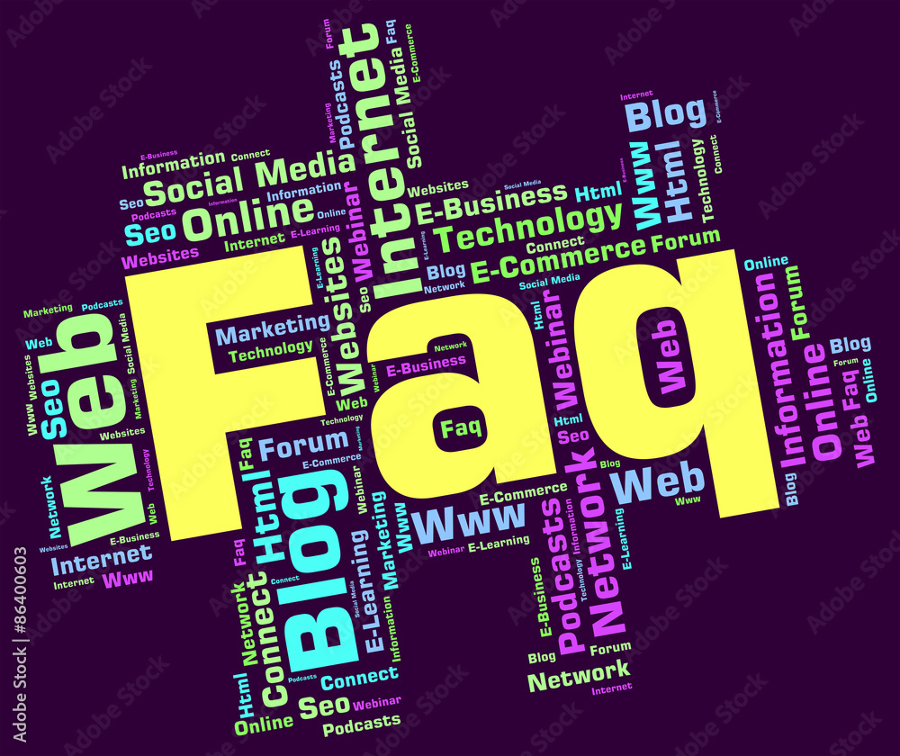 Poster faq word indicates frequently asked questions and answer
