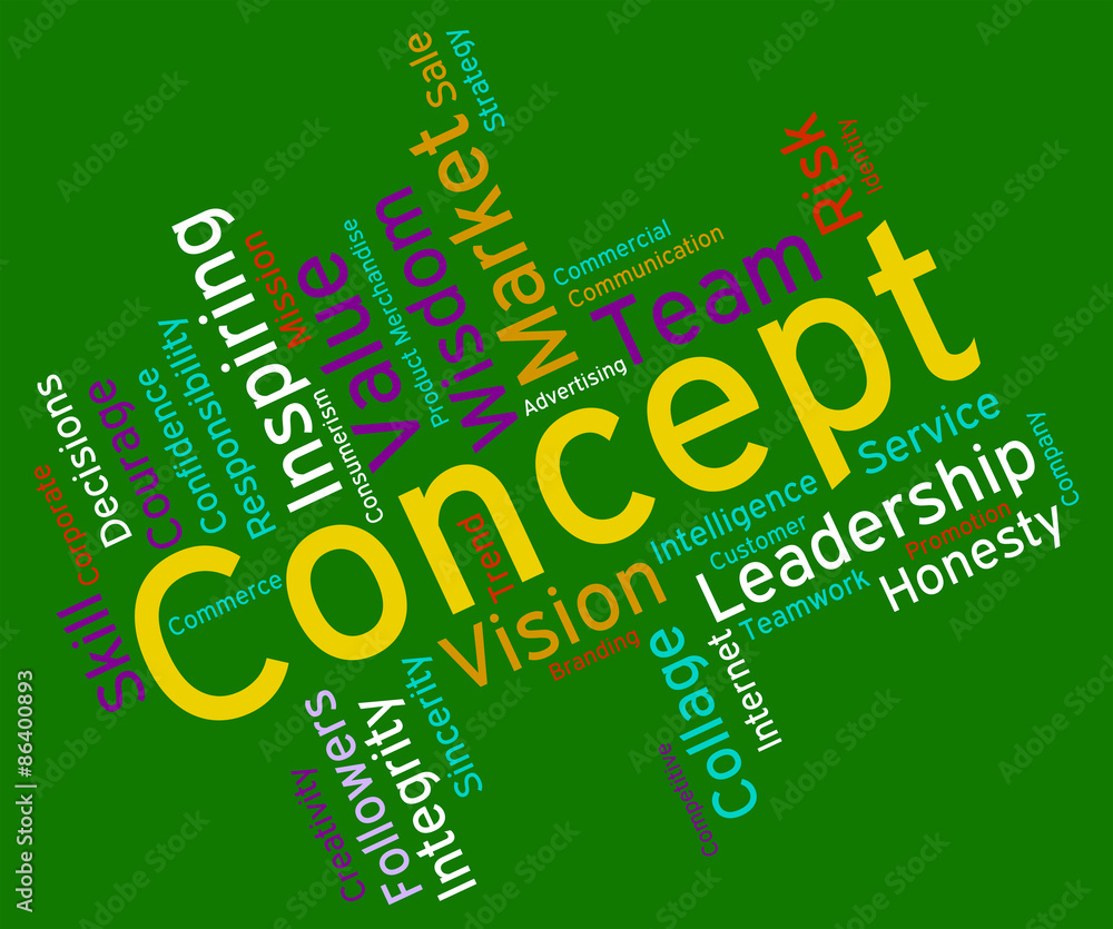 Poster concept word means abstraction thinking and invention
