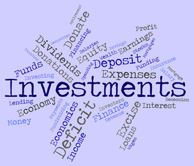 Investments Word Indicates Words Savings And Text