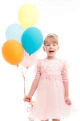 Nice little girl holding balloon 