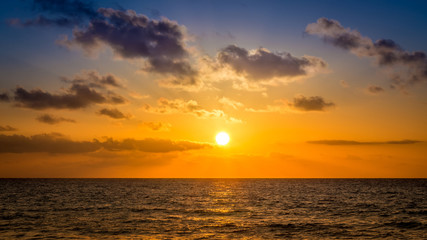 Sunrise over caribbean sea