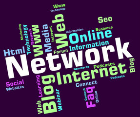 Network Word Represents Networking Words And Global
