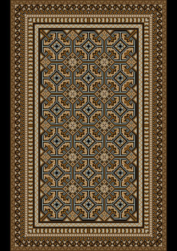 luxurious bright old oriental rug with beige and brown shades

