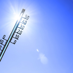 Sommerhitze 35 Grad auf dem Thermometer