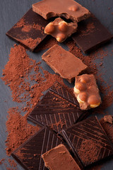 dark and milk chocolate with nuts