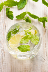 Cold fresh lemonade drink