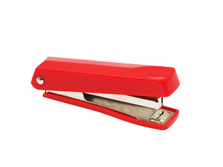 Red stapler.Isolated.