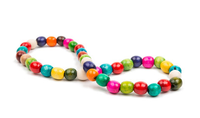 colored wooden beads