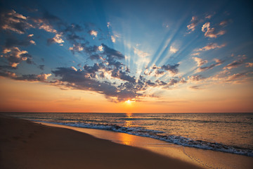 Beautiful cloudscape over the sea, sunrise shot