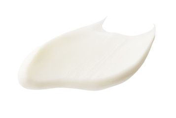 Cosmetic cream in abstract shape on background 