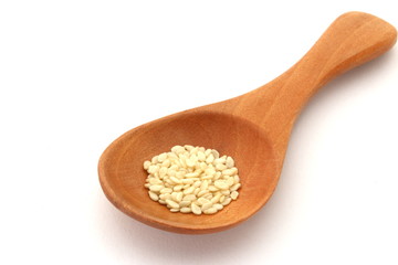 Sesame Seeds on White Background