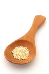 Sesame Seeds on White Background