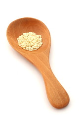 Sesame Seeds on White Background