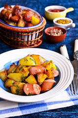 Potatoes with sausages