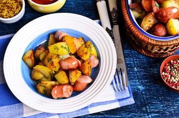 Potatoes with sausages