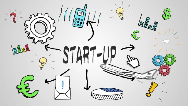 Digital animation of start up concept
