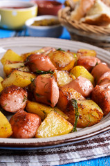 Potatoes with sausages