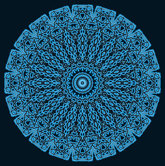 Abstract blue shape on black background