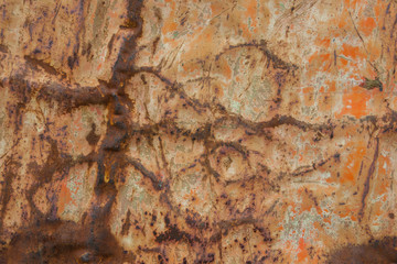 Old rusty metal plate