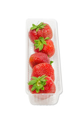 Strawberries in plastic tray