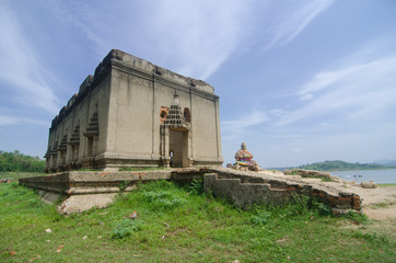Fototapeta na wymiar Ancient Temple at Sangklaburi ,Kanchanaburi, Thailand