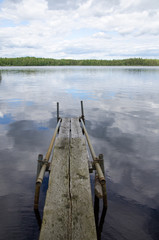 Naklejka premium Weathered plank pier